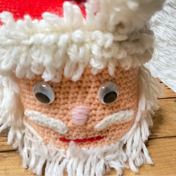 Vintage Santa Clause Head Crocheted Knitted Toilet Paper Cover - Picture 3 of 7